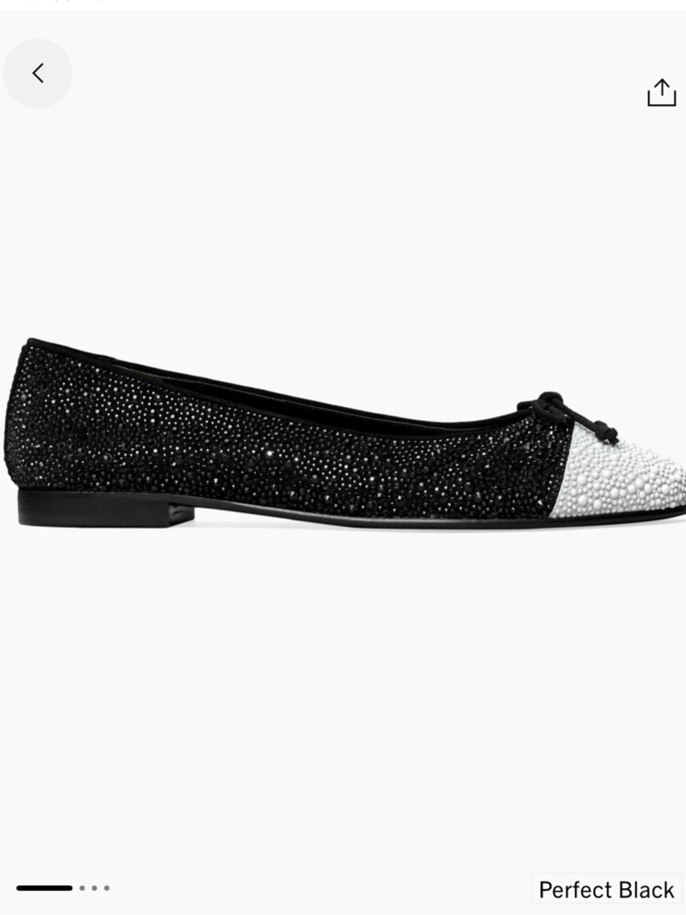 Tory Burch NEW Black Cap-Toe Crystal Suede Ballet Flats - Sz. 9.5